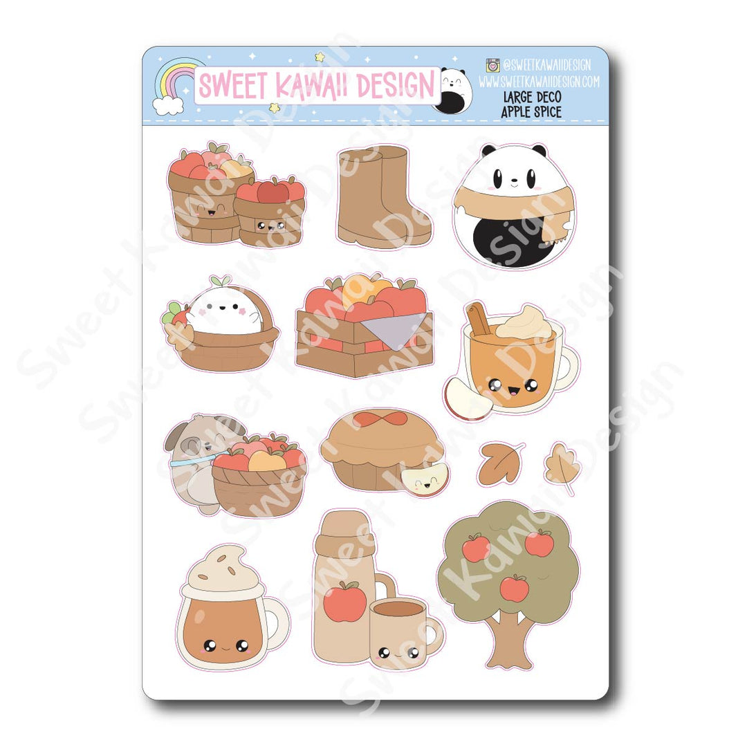Kawaii Apple Spice Deco (LARGE) Stickers