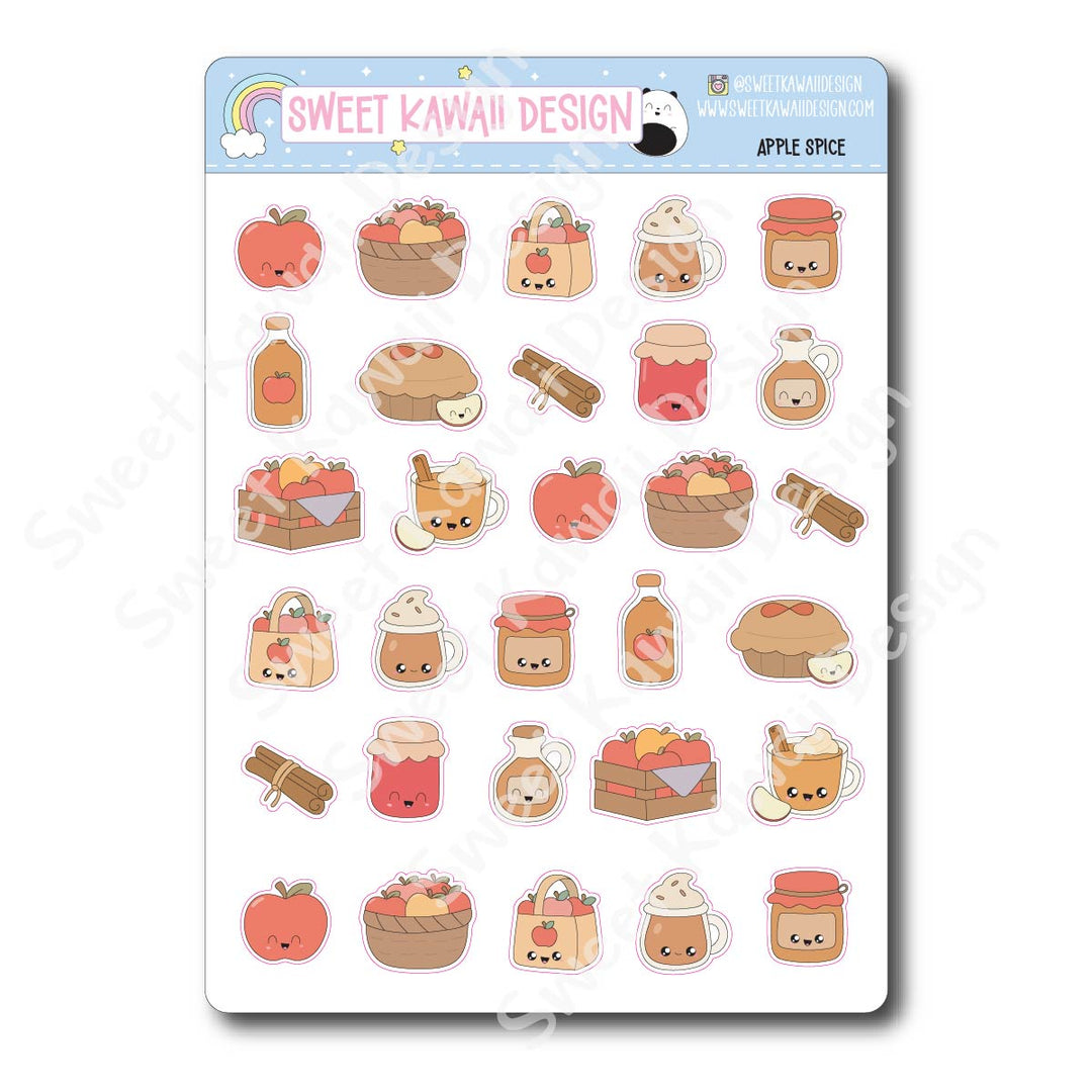 Kawaii Apple Spice Stickers