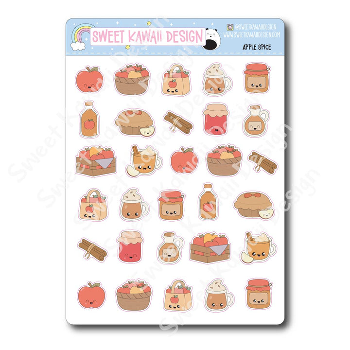 Kawaii Apple Spice Stickers