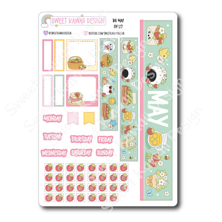 May 2026 Monthly Overview Stickers - B6 (Aura Estelle)