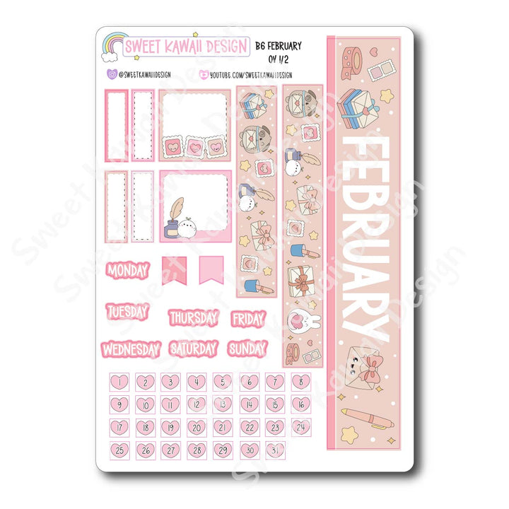 February 2026 Monthly Overview Stickers - B6 (Aura Estelle/Annie Plans)