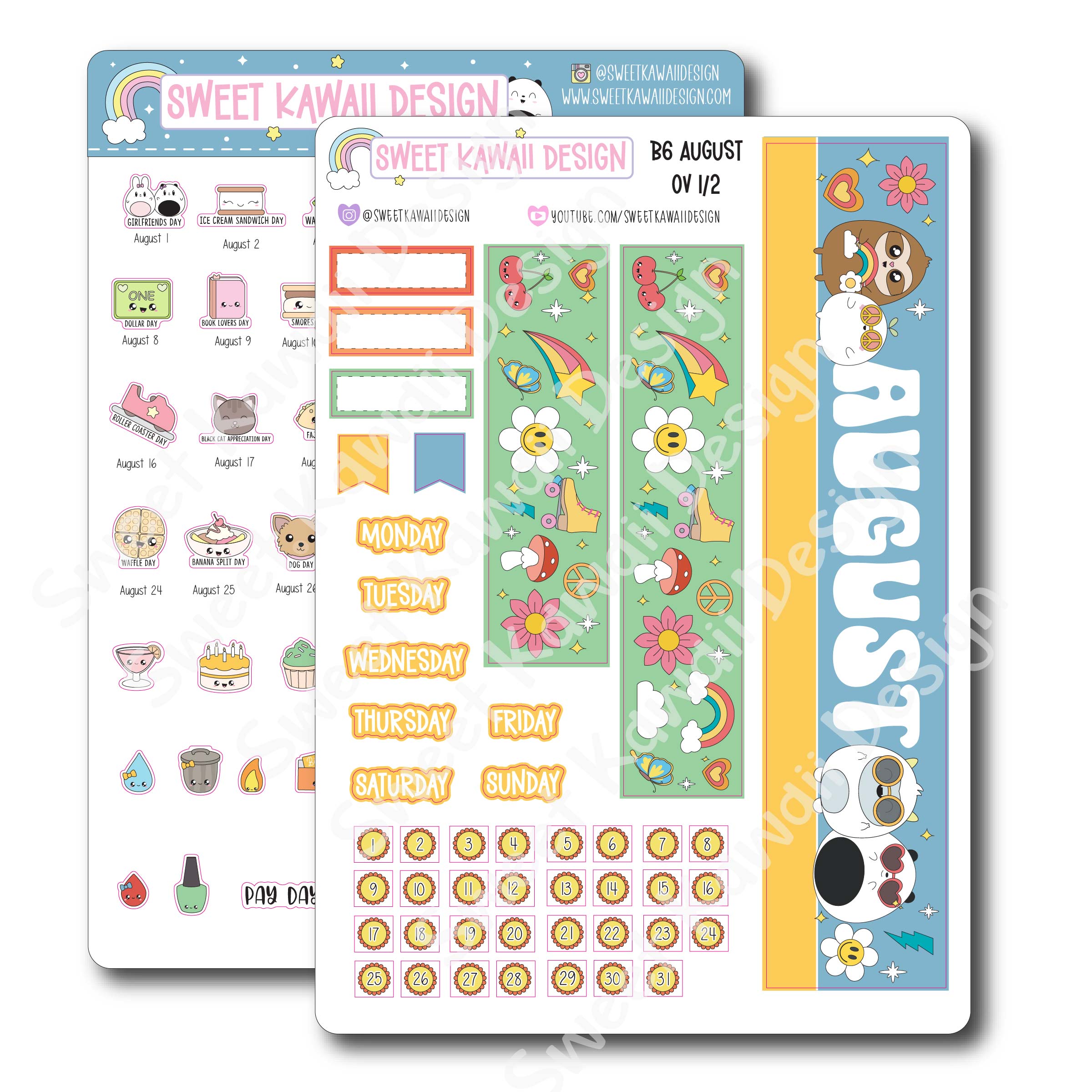 May 2024 Monthly Overview Stickers - B6 (Aura Estelle/Annie Plans)