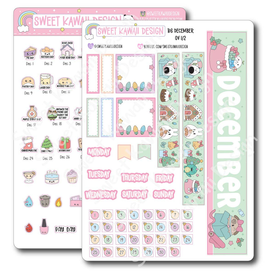 December 2026 Monthly Overview Stickers - B6 (Aura Estelle)