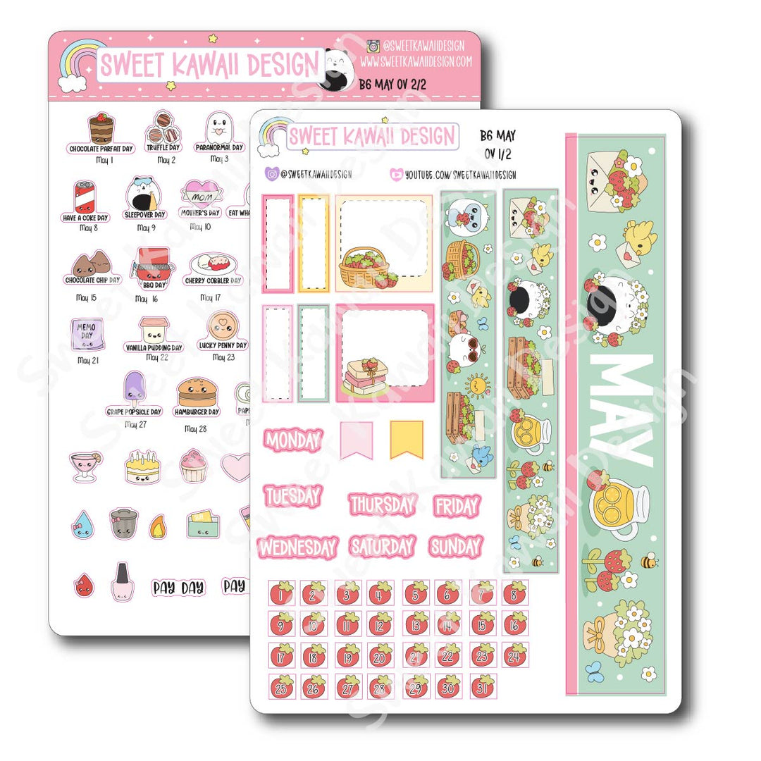 May 2026 Monthly Overview Stickers - B6 (Aura Estelle)