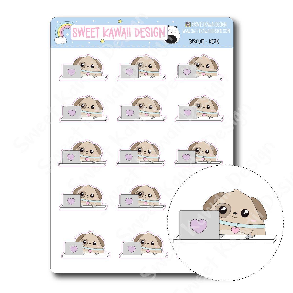 Kawaii Biscuit Stickers - Desk
