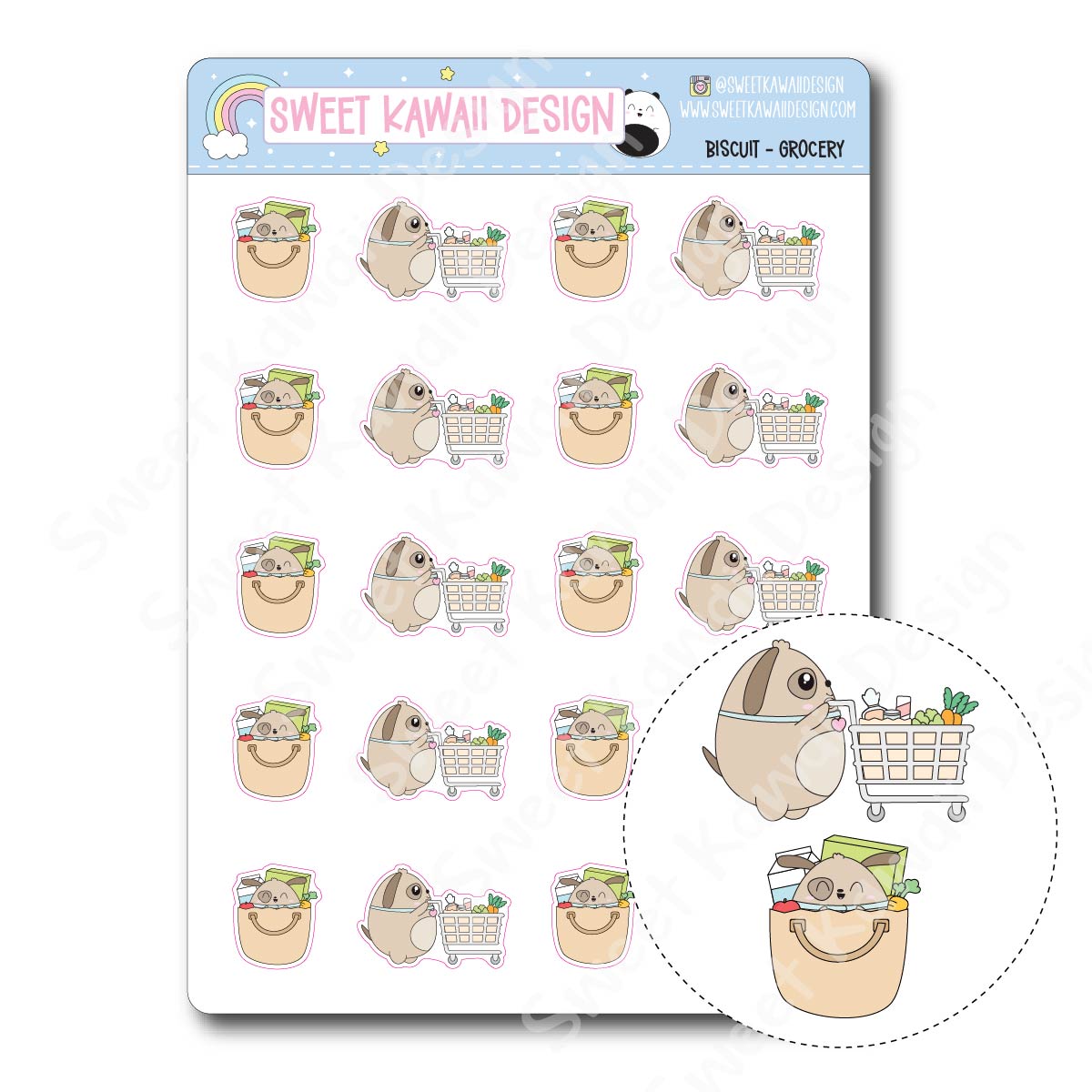 Kawaii Biscuit Stickers - Grocery