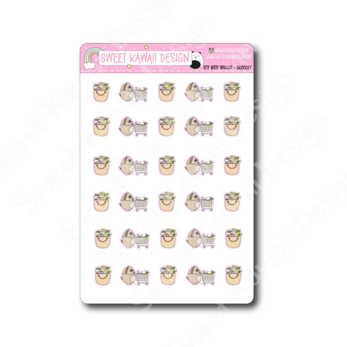 Kawaii Biscuit Stickers - Grocery