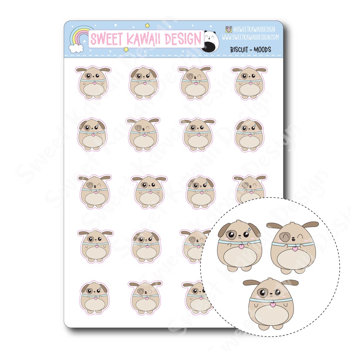 Kawaii Biscuit Stickers - Moods