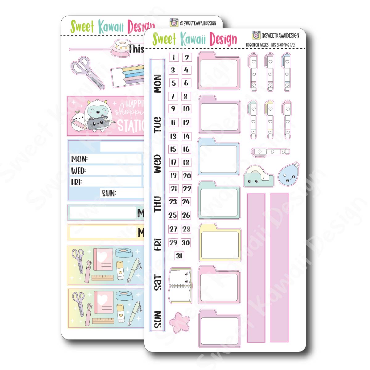 Kawaii Hobonichi Weeks Stickers - BTS Shopping