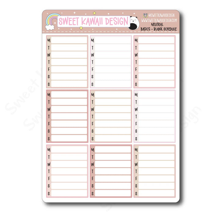 Basics - NEUTRAL Functional Stickers - Size options available