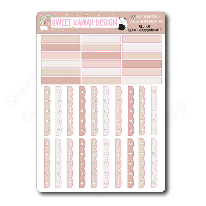 Basics - NEUTRAL Functional Stickers - Size options available