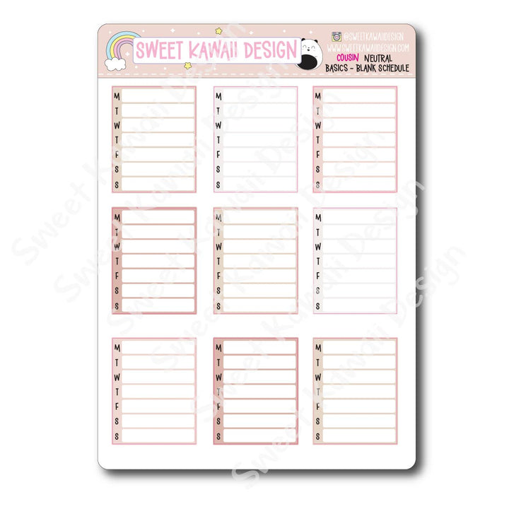 Basics - NEUTRAL Functional Stickers - Size options available