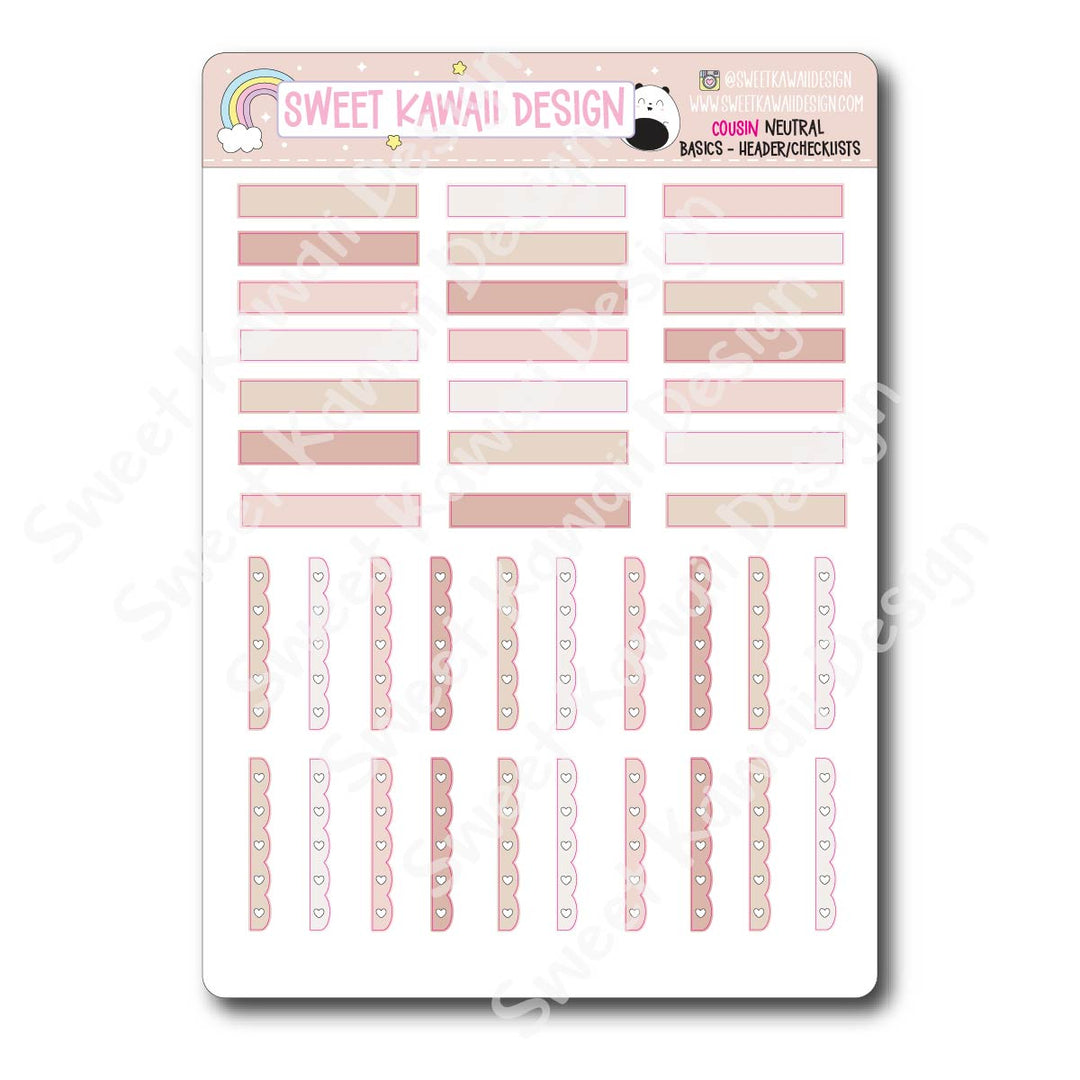 Basics - NEUTRAL Functional Stickers - Size options available