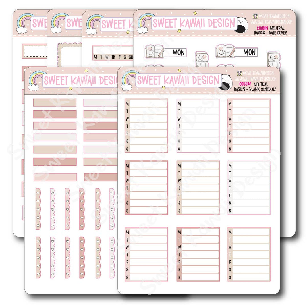 Basics - NEUTRAL Functional Stickers - Size options available