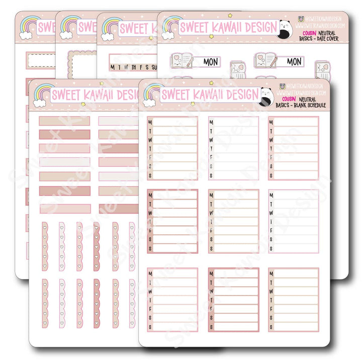 Basics - NEUTRAL Functional Stickers - Size options available