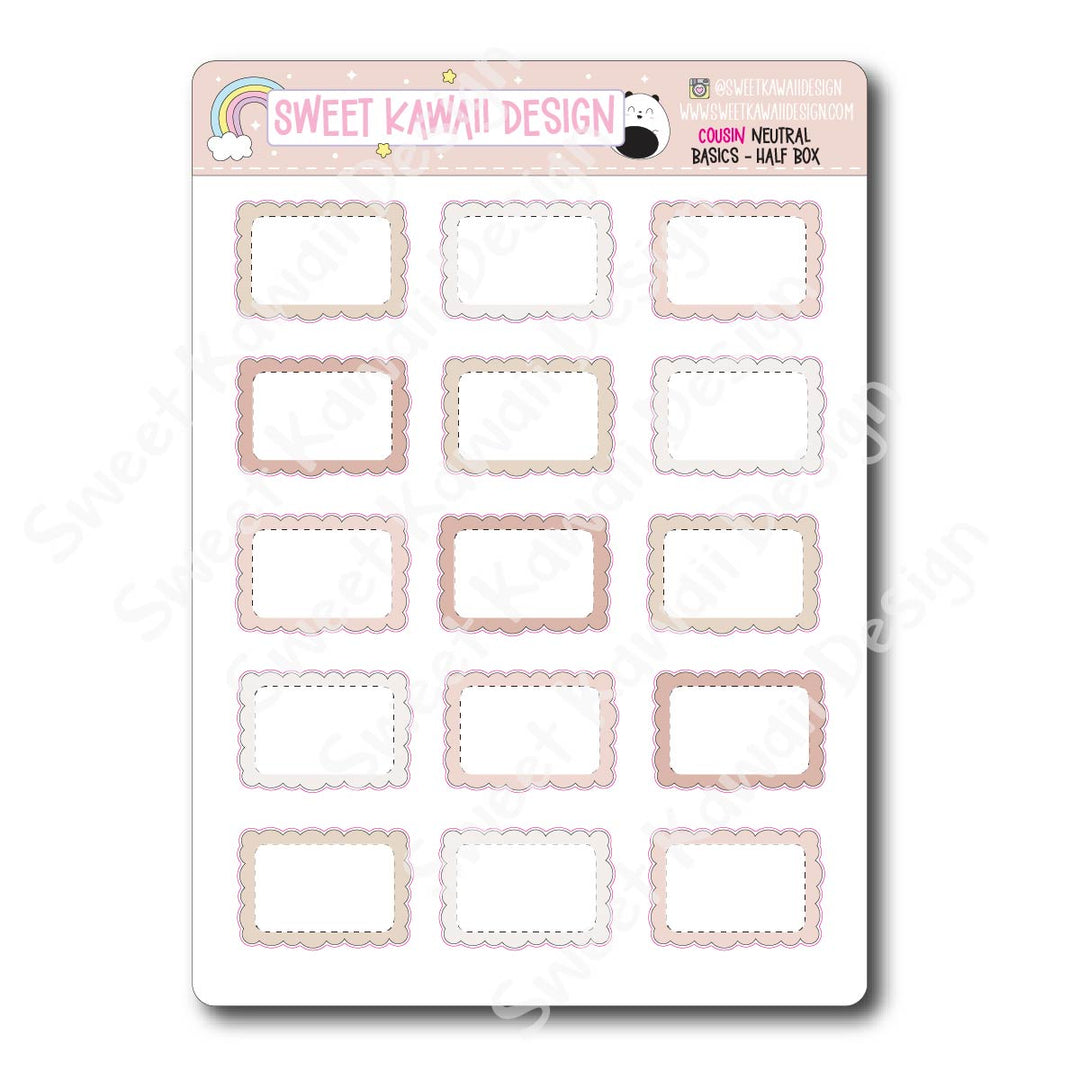 Basics - NEUTRAL Functional Stickers - Size options available