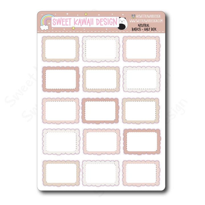 Basics - NEUTRAL Functional Stickers - Size options available