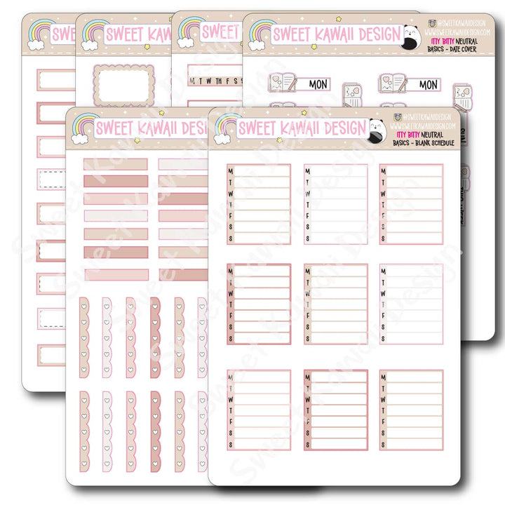 Basics - NEUTRAL Functional Stickers - Size options available