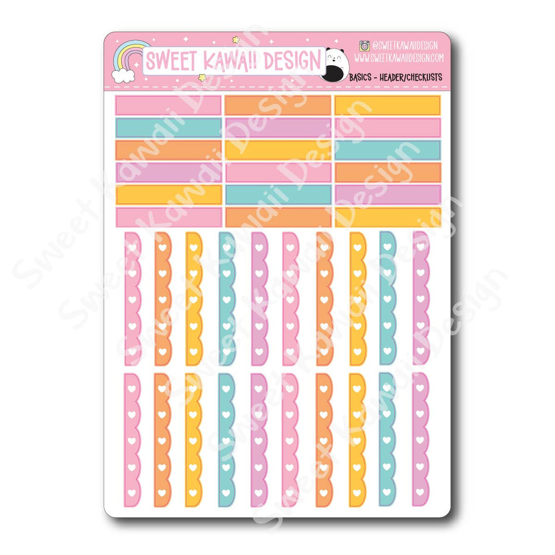 Basics - PASTEL Functional Stickers - Size options available