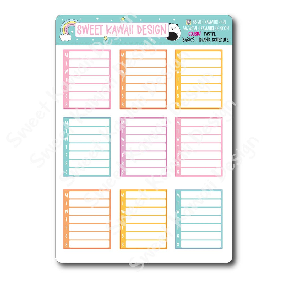 Basics - PASTEL Functional Stickers - Size options available