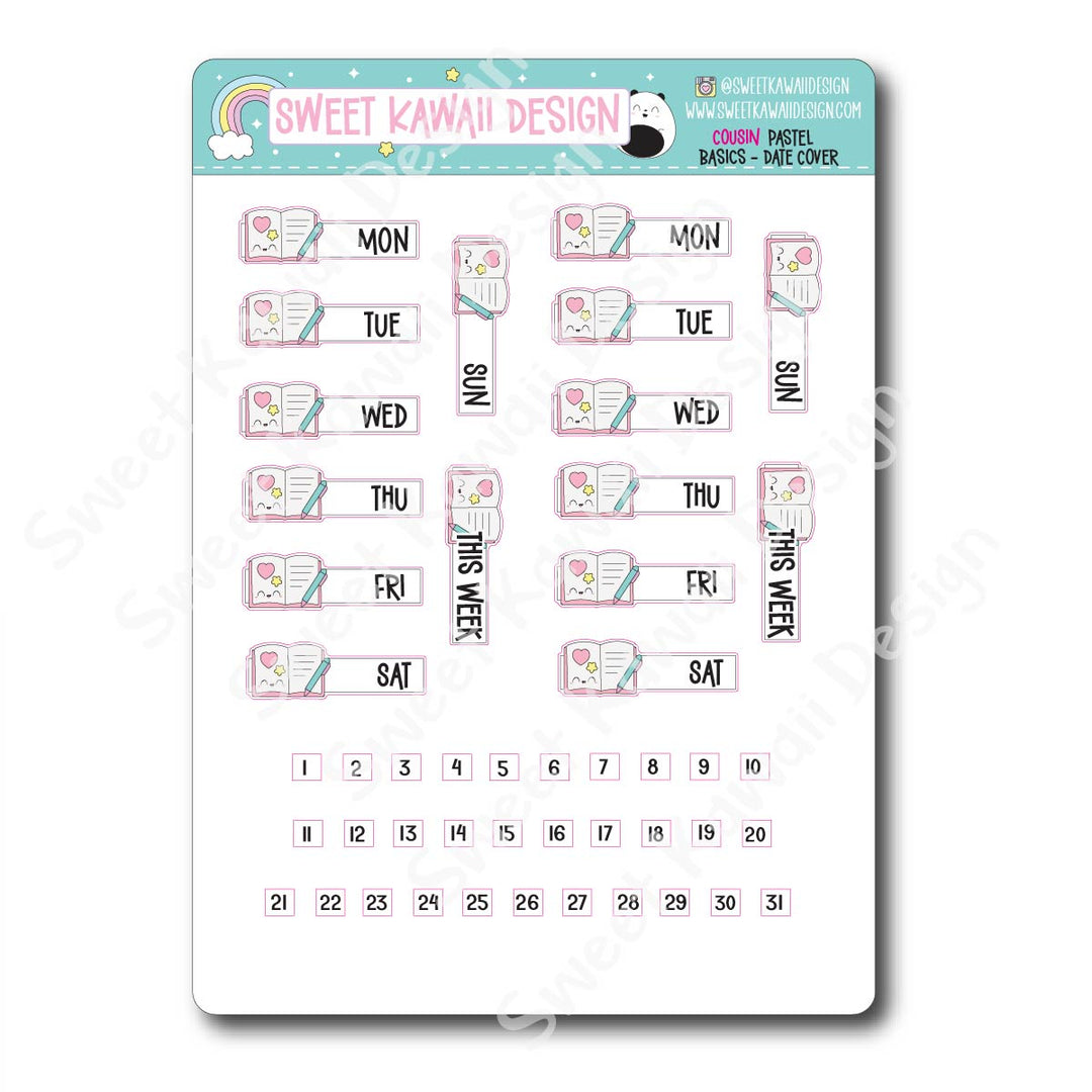 Basics - PASTEL Functional Stickers - Size options available
