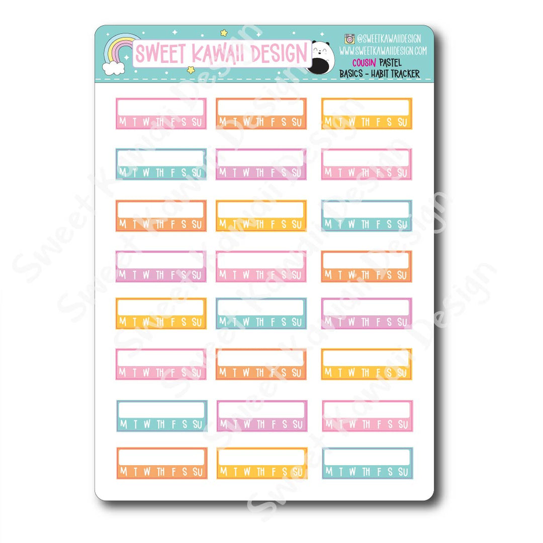 Basics - PASTEL Functional Stickers - Size options available