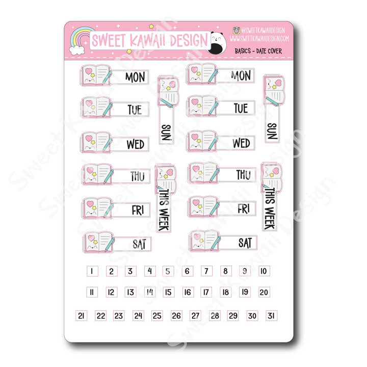 Basics - PASTEL Functional Stickers - Size options available