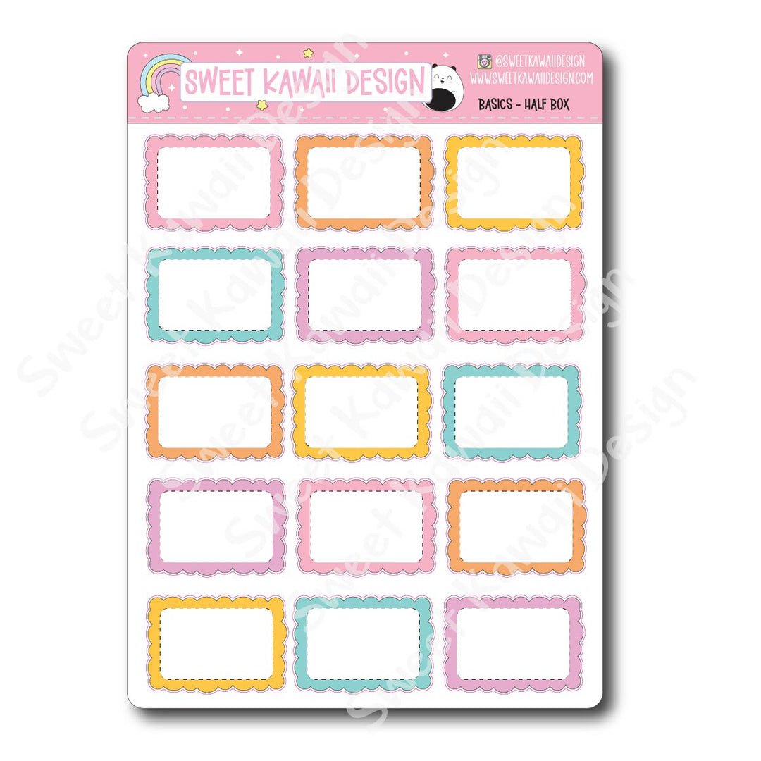Basics - PASTEL Functional Stickers - Size options available