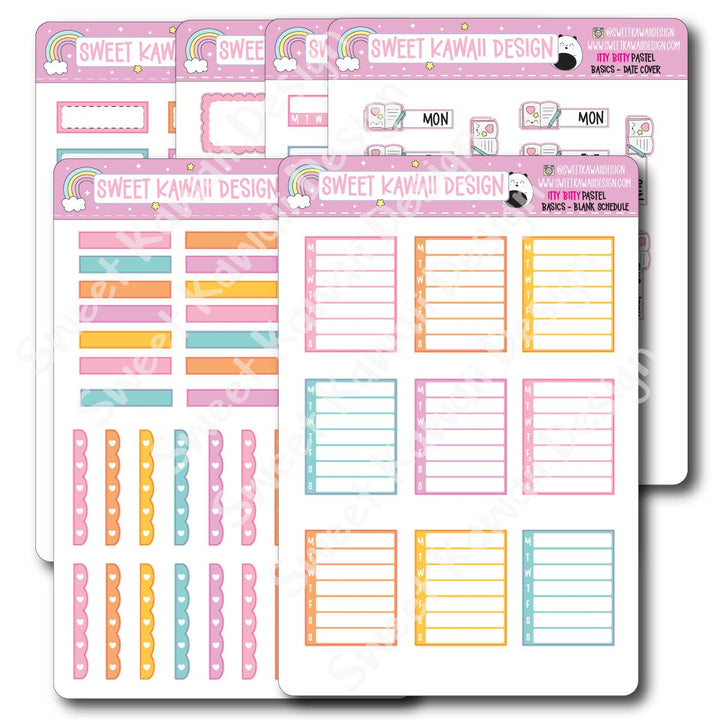 Basics - PASTEL Functional Stickers - Size options available