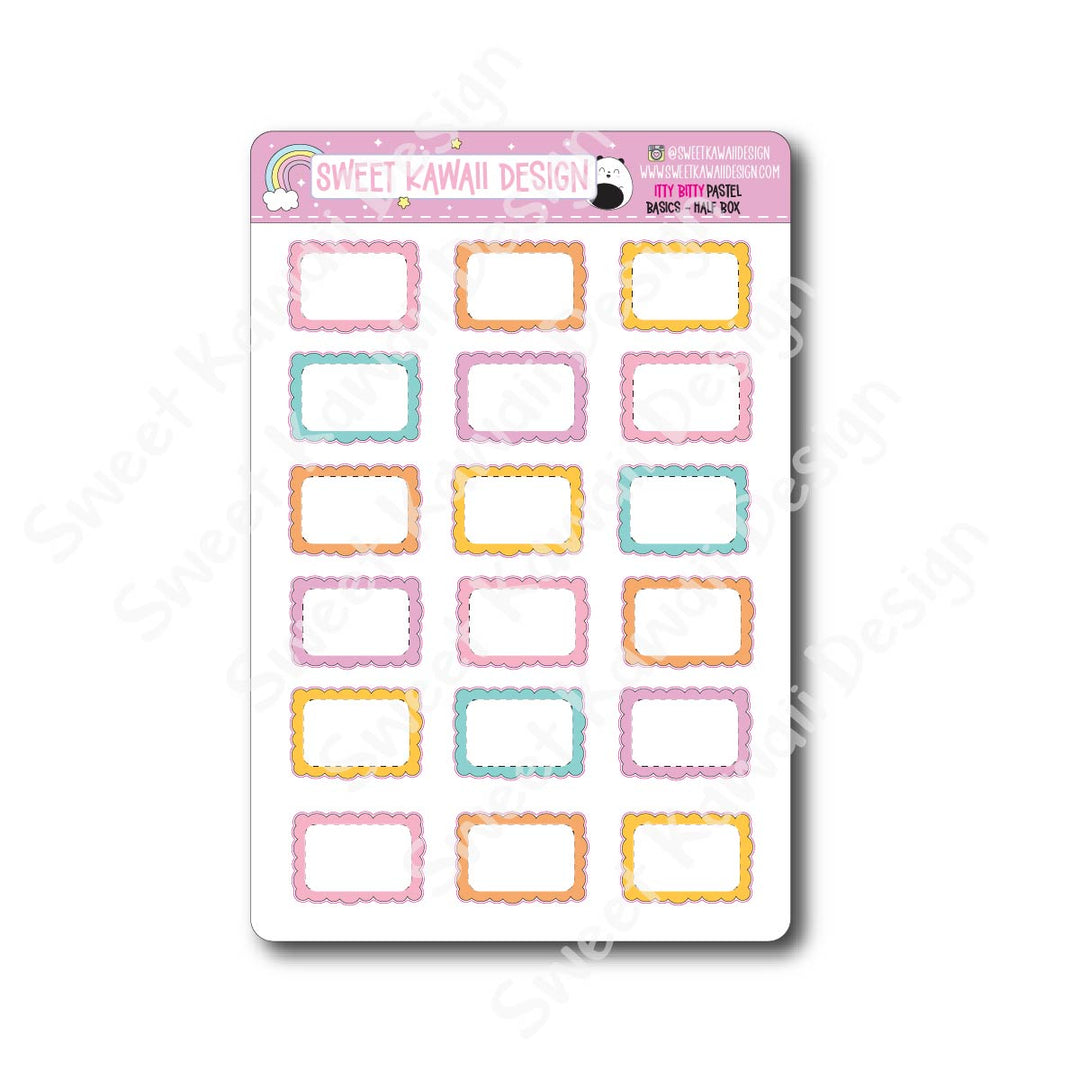 Basics - PASTEL Functional Stickers - Size options available