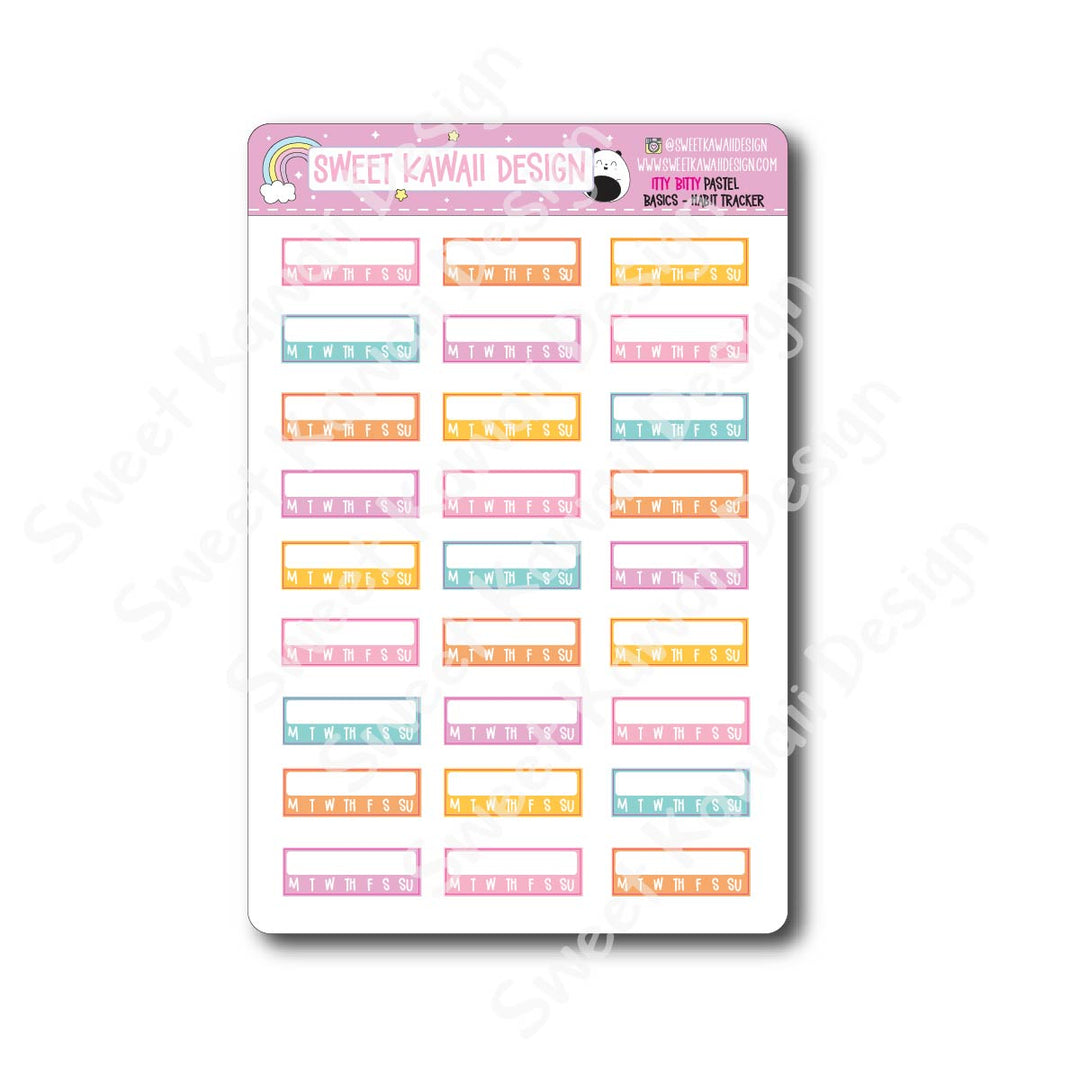 Basics - PASTEL Functional Stickers - Size options available