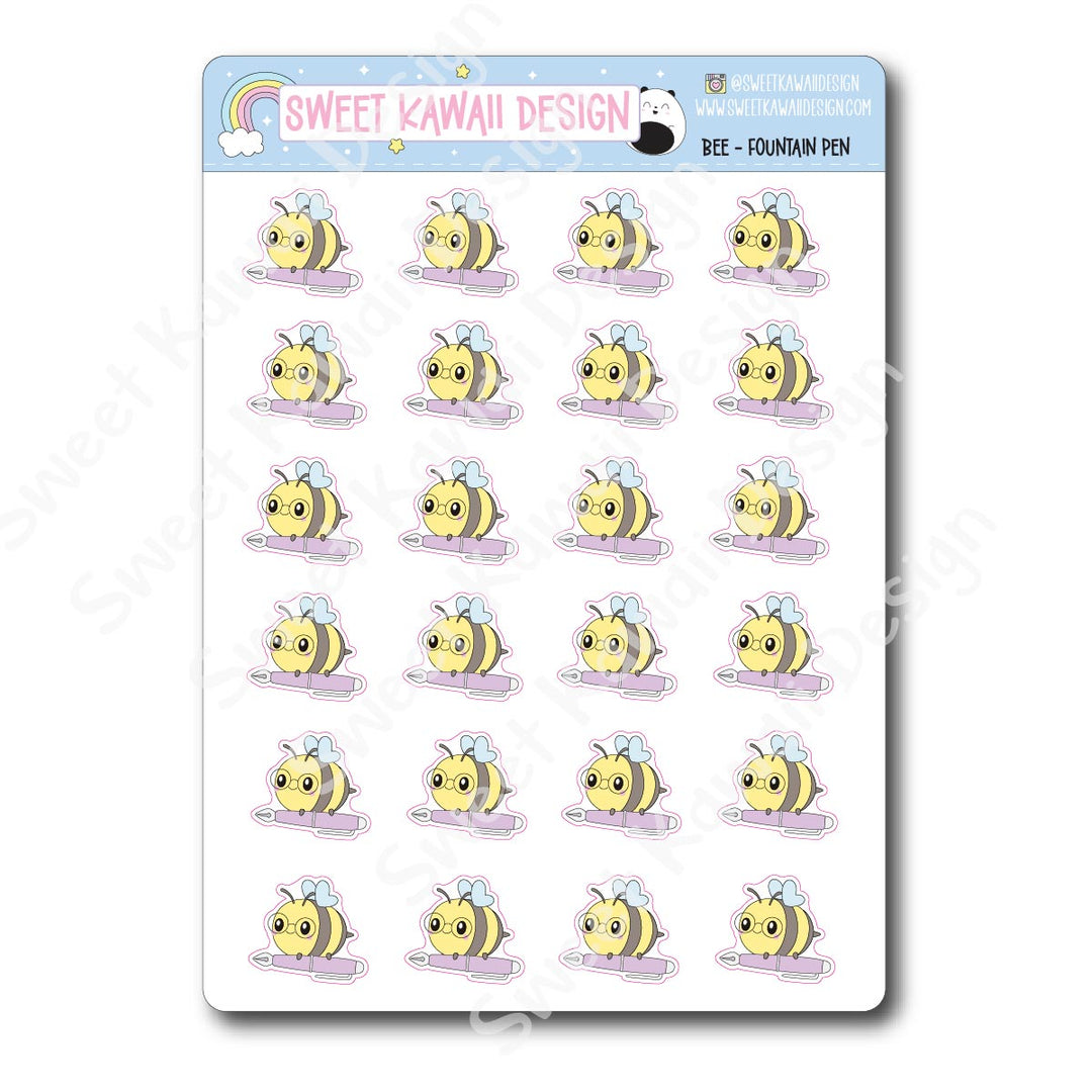Kawaii Bee Stickers - Fountain Pen