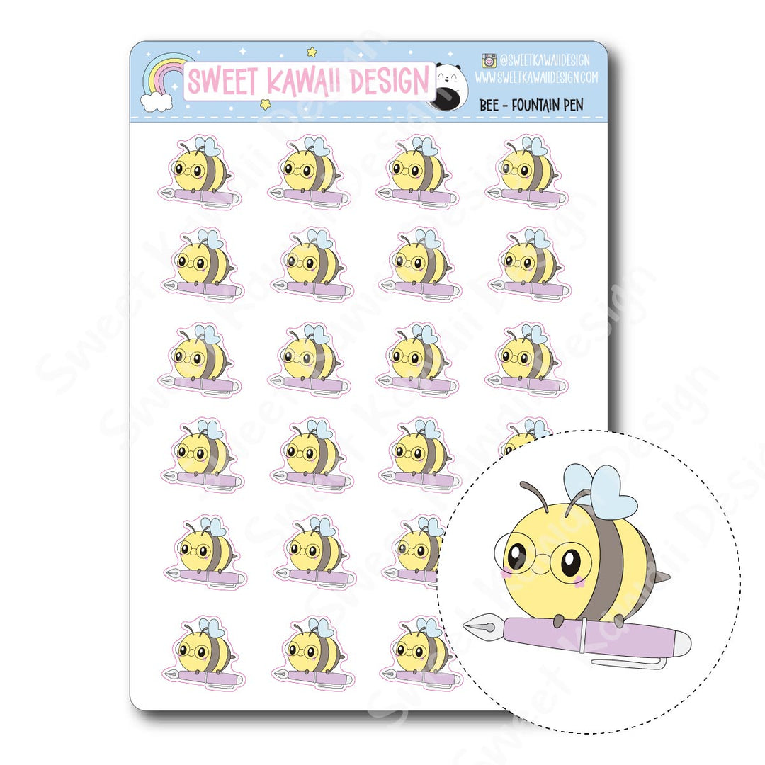 Kawaii Bee Stickers - Fountain Pen