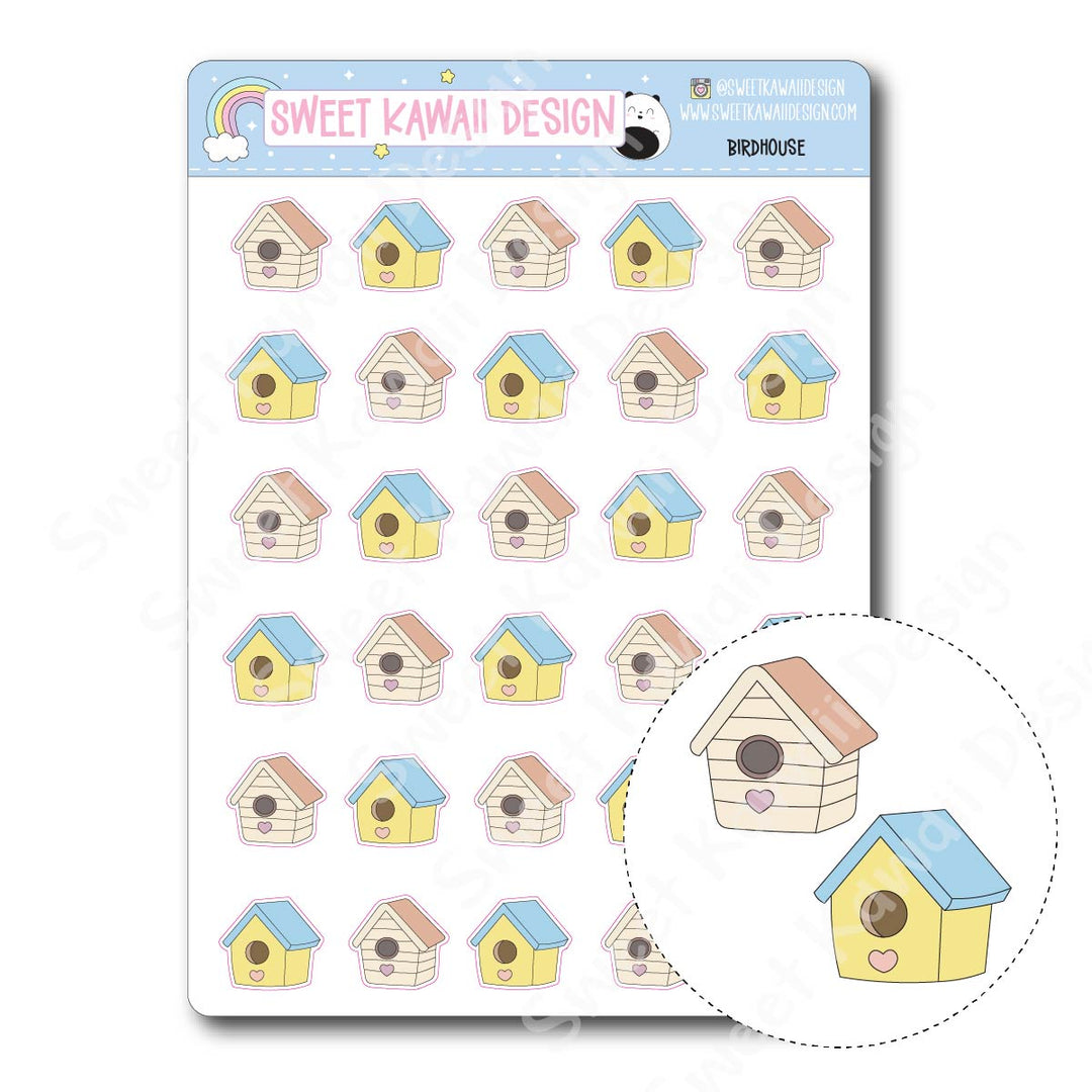 Kawaii Birdhouse Stickers