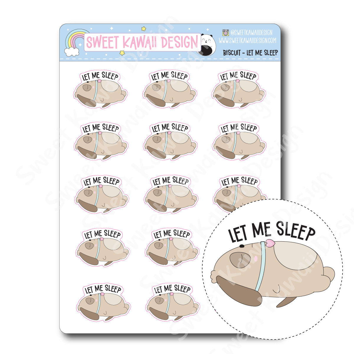 Kawaii Biscuit Stickers - Let Me Sleep