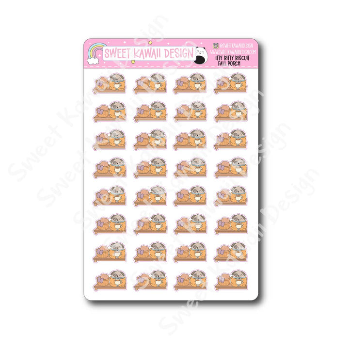 Kawaii Biscuit Stickers - Fall Porch