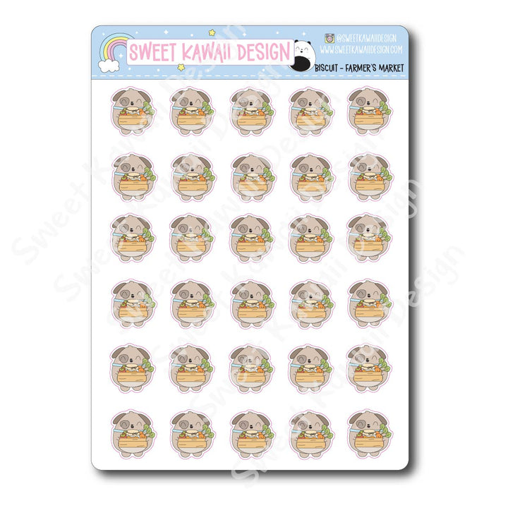 Kawaii Biscuit Stickers - Farmer's Market