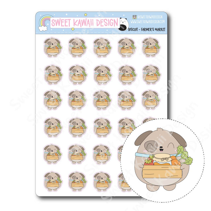 Kawaii Biscuit Stickers - Farmer's Market