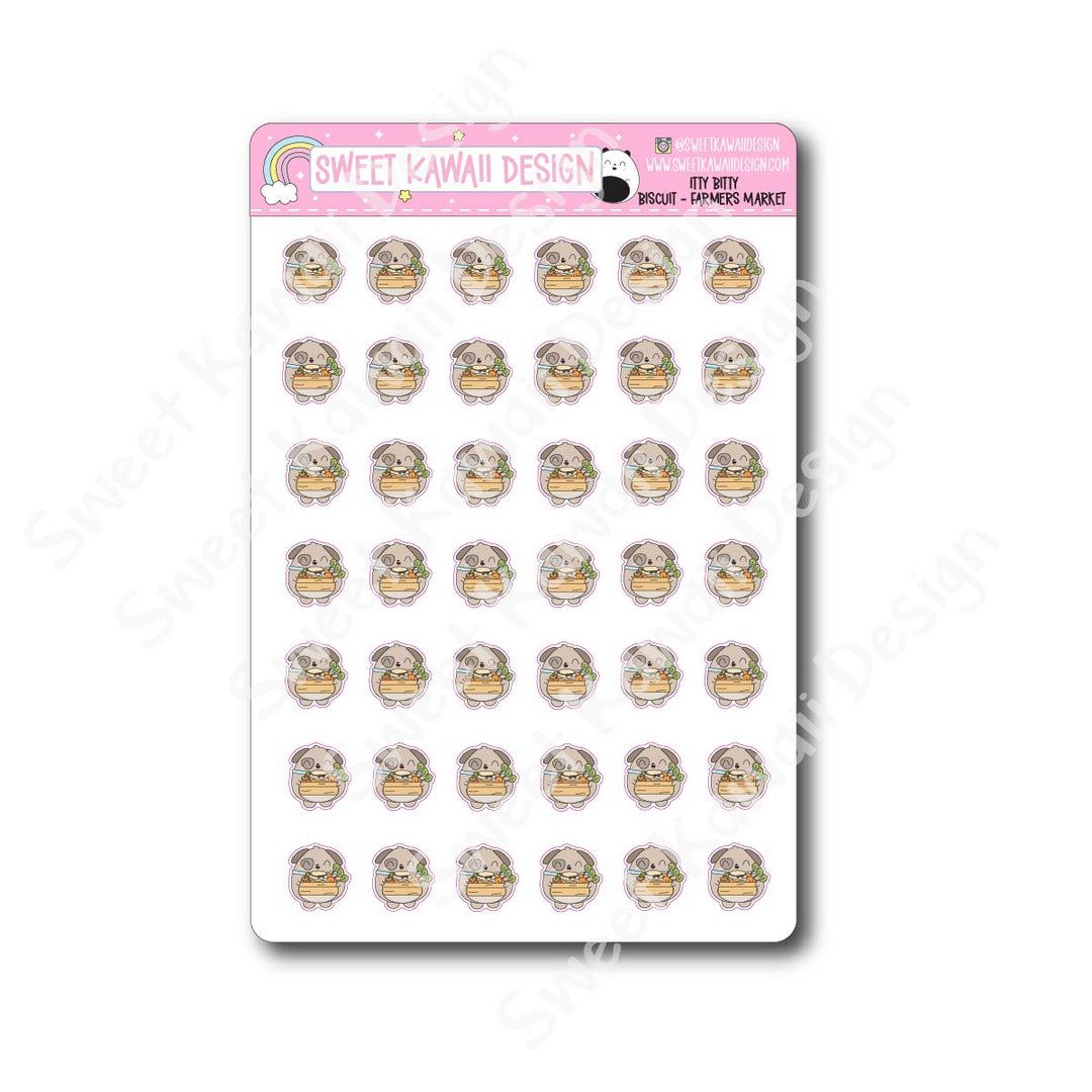 Kawaii Biscuit Stickers - Farmer's Market