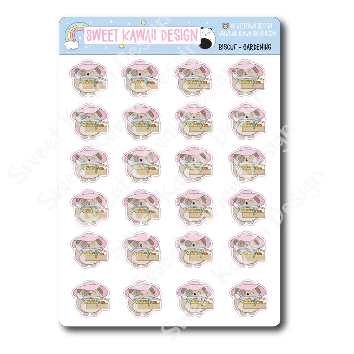Kawaii Biscuit Stickers - Gardening