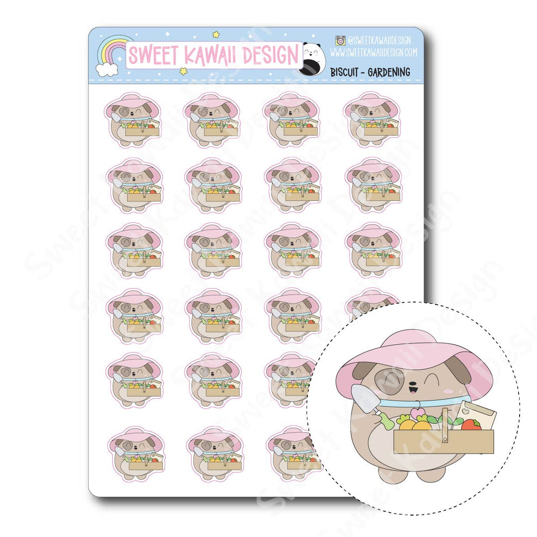 Kawaii Biscuit Stickers - Gardening