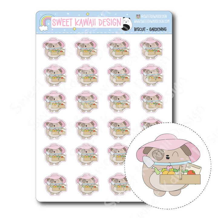 Kawaii Biscuit Stickers - Gardening