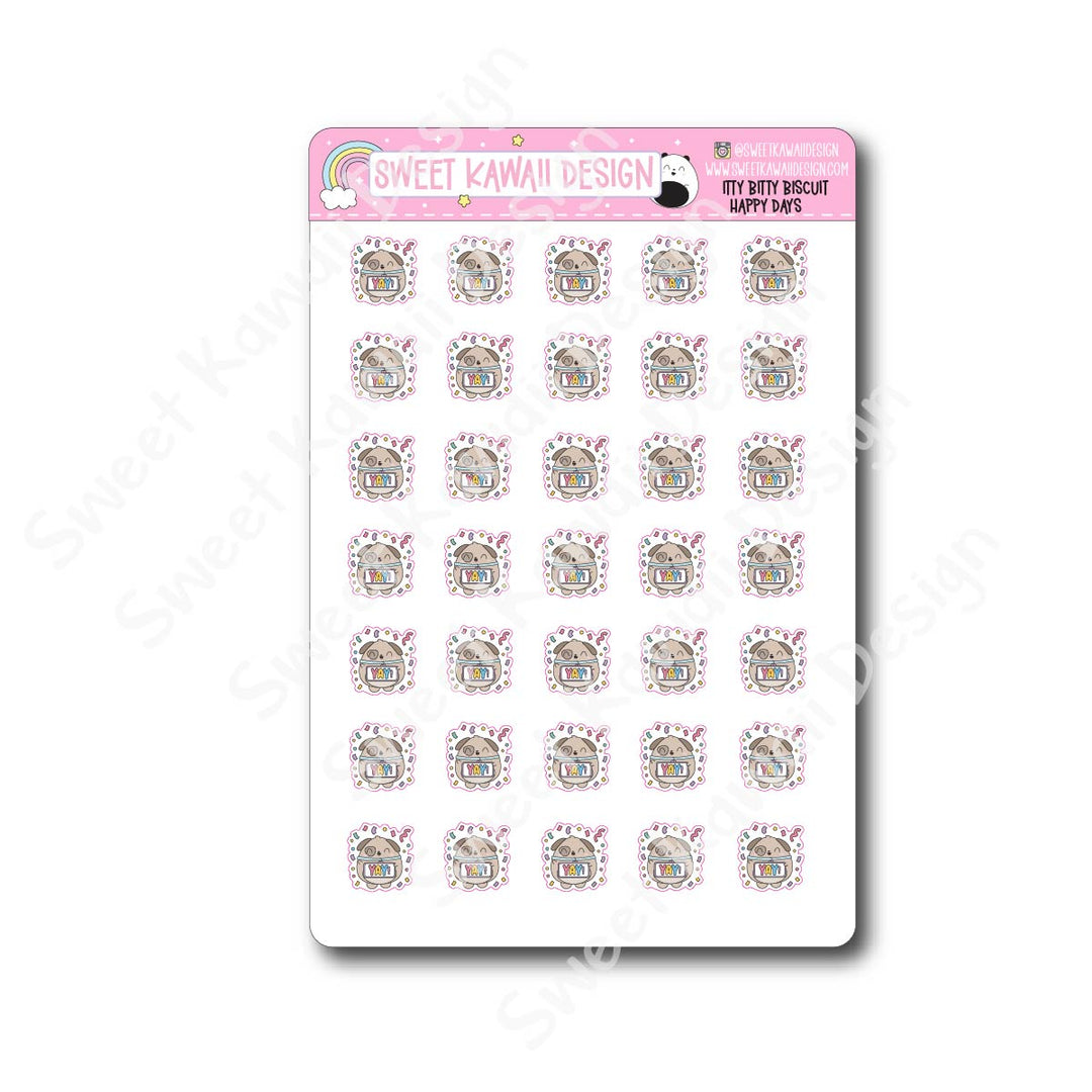 Kawaii Biscuit Stickers - Happy Days