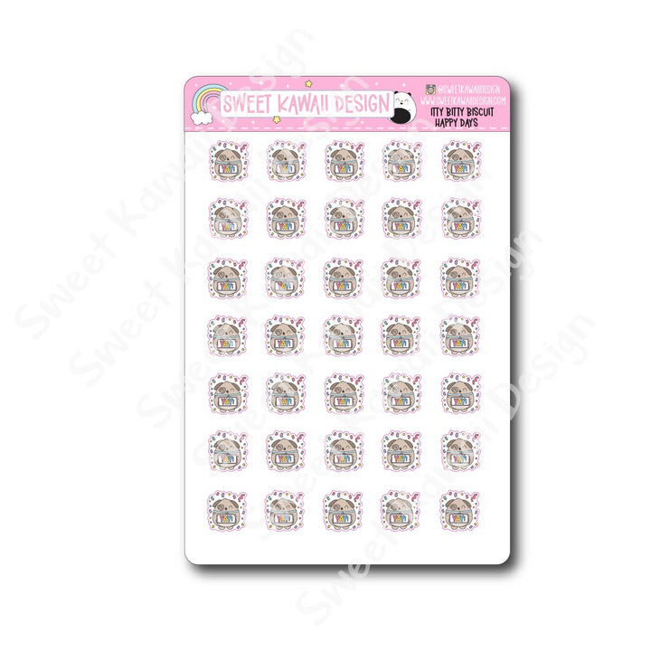 Kawaii Biscuit Stickers - Happy Days