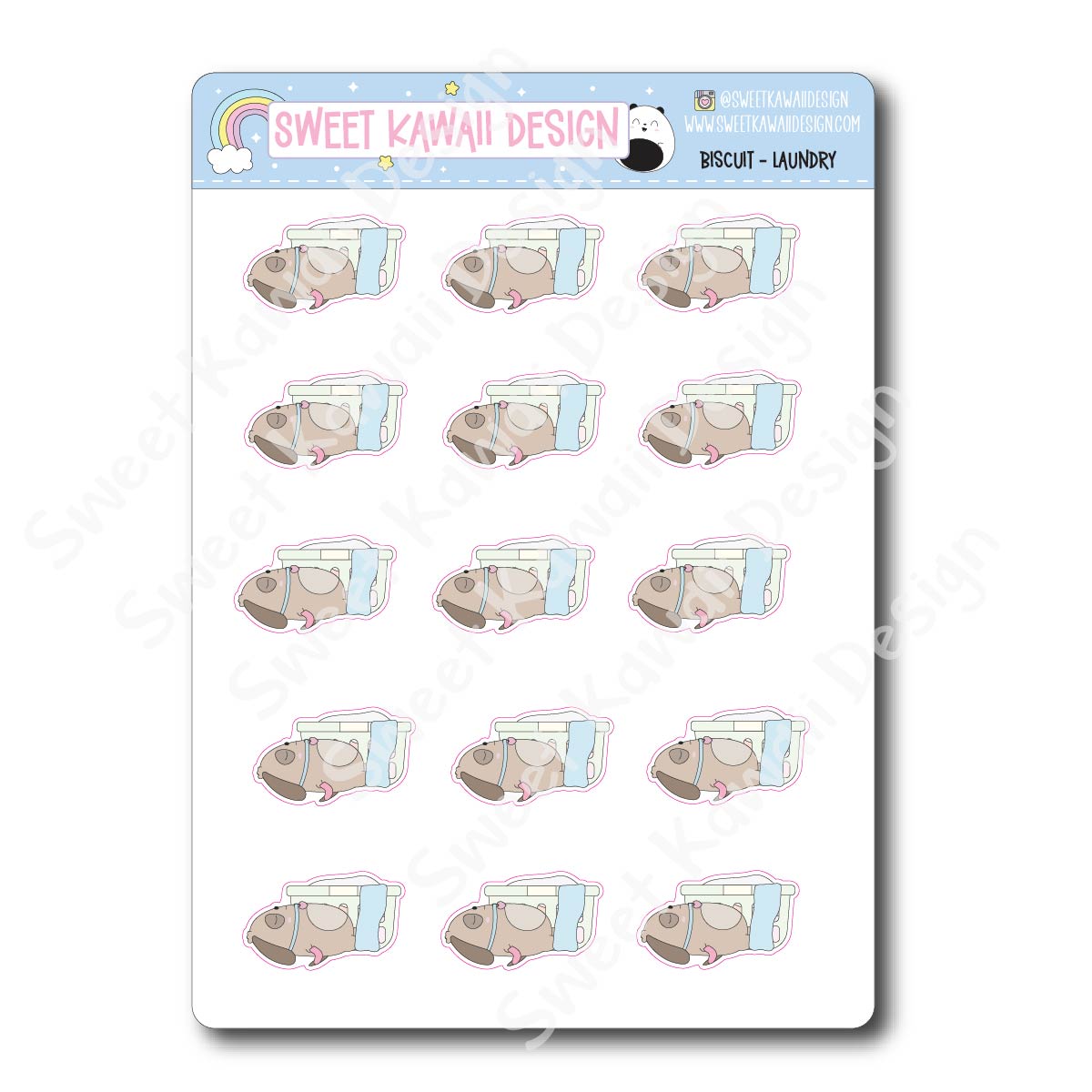 Kawaii Biscuit Stickers - Laundry