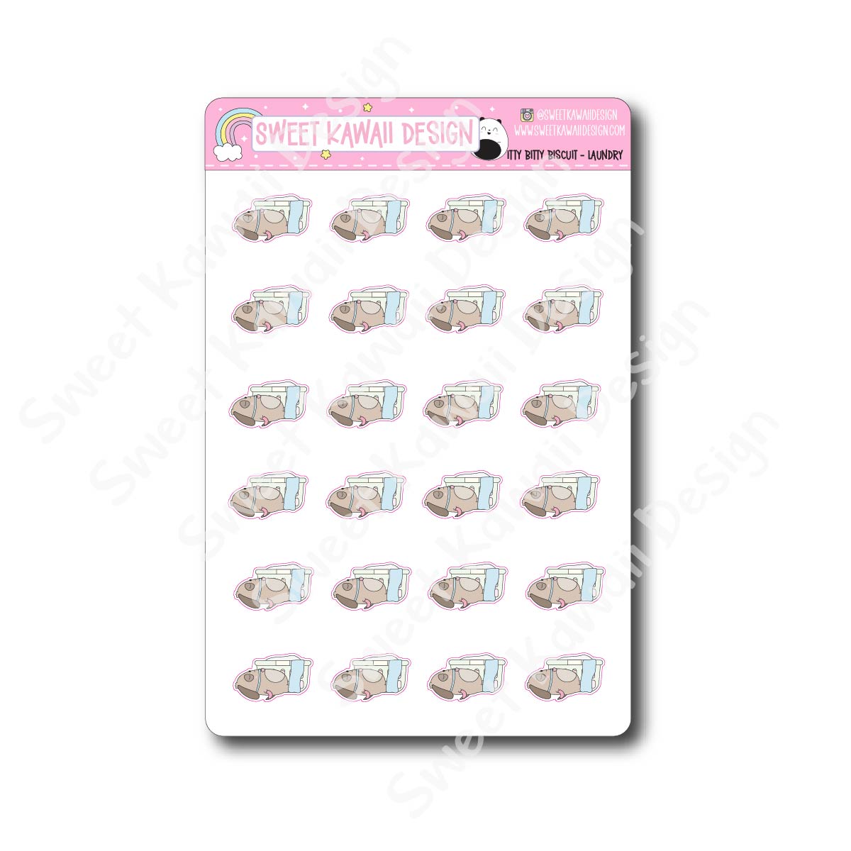 Kawaii Biscuit Stickers - Laundry