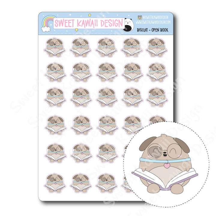 Kawaii Biscuit Stickers - Open Book