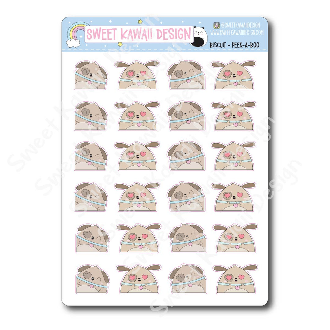 Kawaii Biscuit Stickers - Peek-a-boo