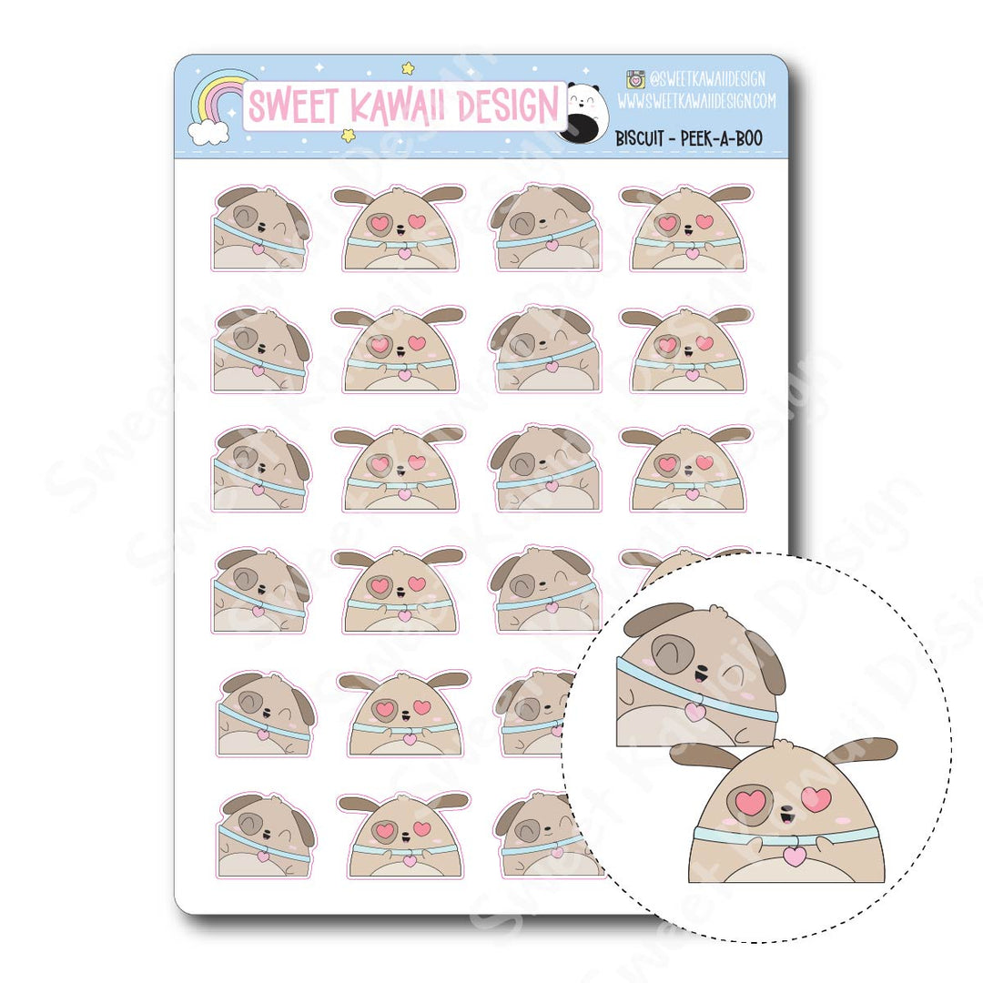 Kawaii Biscuit Stickers - Peek-a-boo