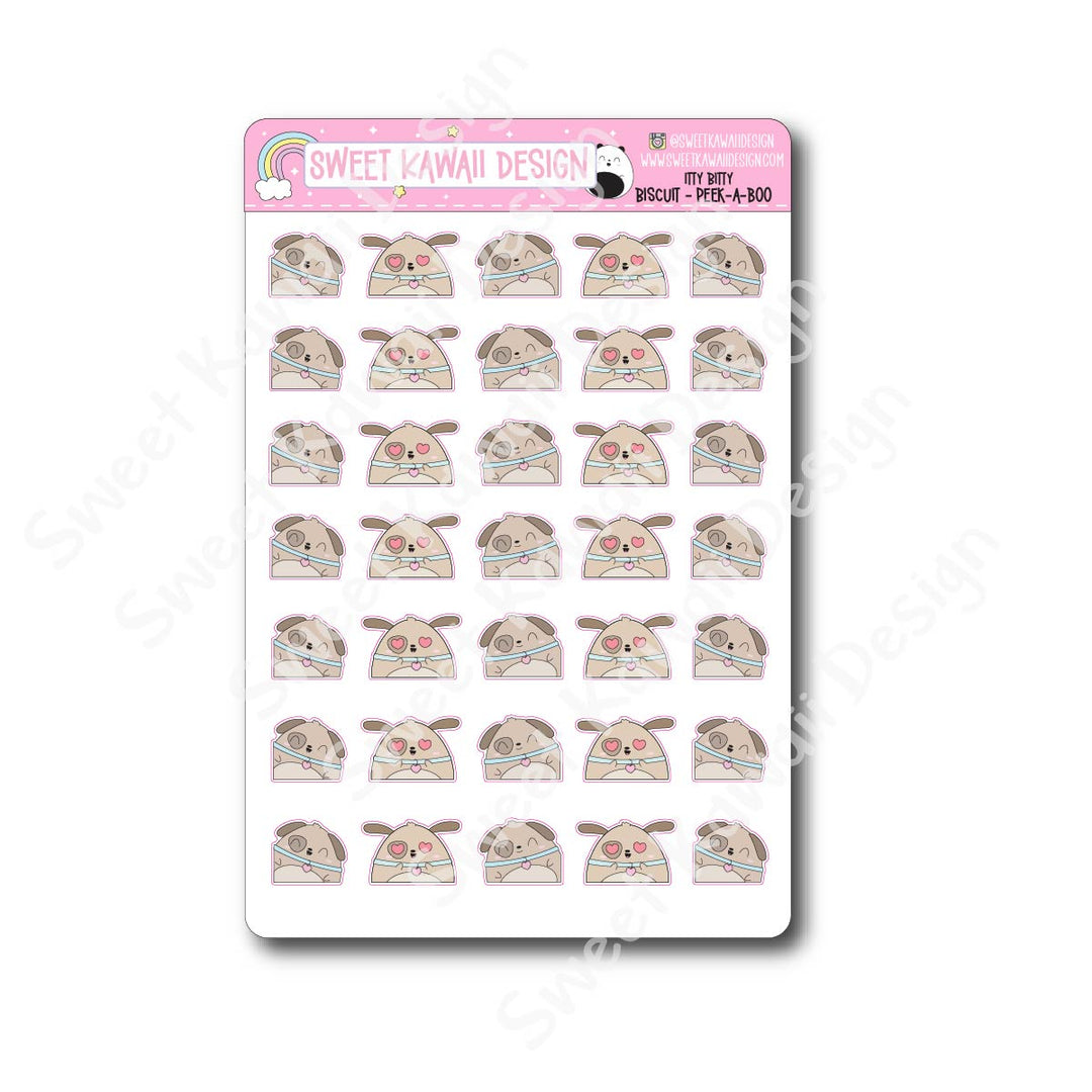 Kawaii Biscuit Stickers - Peek-a-boo